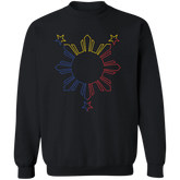 Sun and Stars Outline Unisex Crewneck Pullover Sweatshirt